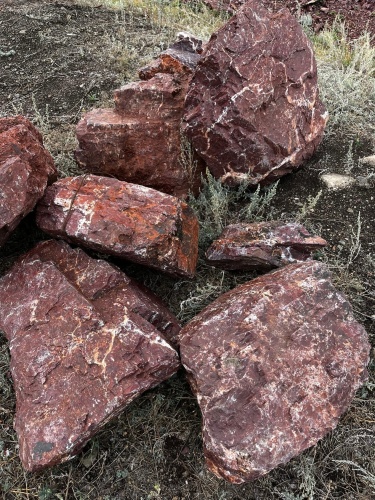 Камни для ландшафтного дизайна красно-фиолетовые 10-60 килограмм купить в Шатуре