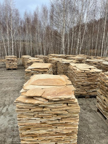 Плитняк златолит жёлтый для фасада 1,5-3 см купить в Шатуре