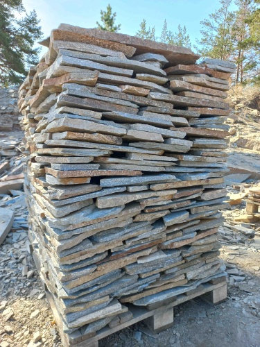 Плитняк златолит серебристый для цоколя, отмостки купить в Шатуре