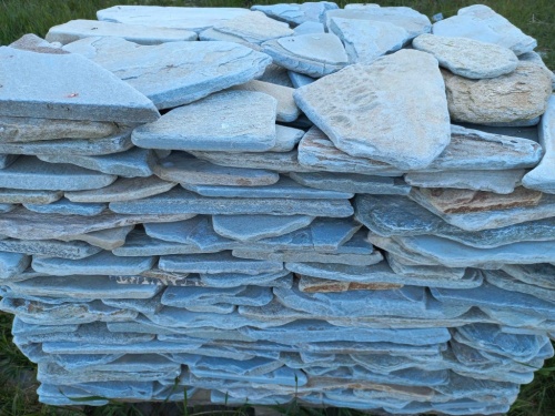 Плитняк златолит зелёный галтованный для цоколя купить в Шатуре